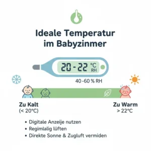 Übersicht der empfohlenen Werte für das thermometer babyzimmer digital im Tagesverlauf.