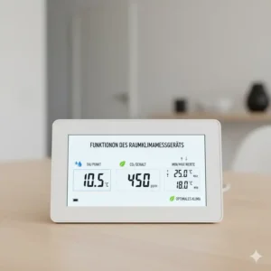Großes Display zeigt alle Funktionen an, wenn Sie ein Raumklimamessgerät kaufen mit CO2-Anzeige.