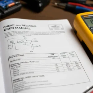 Ein Nahaufnahme-Bild der Bedienungsanleitung, um multimeter günstig kaufen und richtig verwenden zu können.