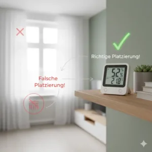 Richtige platzierung des hygrometer wohnung digital fern von wärmequellen.