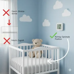 Die korrekte und sichere Platzierung des thermometer babyzimmer digital abseits von direkter Sonneneinstrahlung.