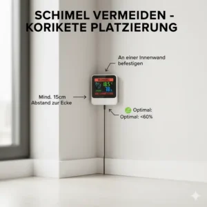 Korrekte Platzierung hilft, Schimmel zu vermeiden. Ein Raumklimamessgerät kaufen ist der erste Schritt.