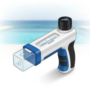 Optisches Salzmessgerät Wasser (Refraktometer) für die schnelle Bestimmung der Salinität.