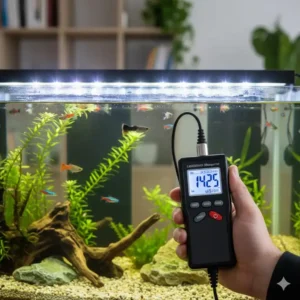 Anwendung des Leitfähigkeit Messgerät Wasser zur Überwachung im Aquarium.