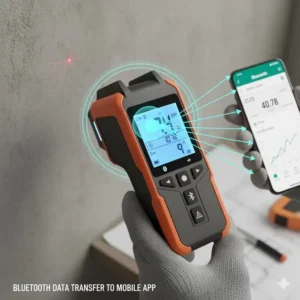 Bluetooth Datenübertragung vom Laser Messgerät mit Bluetooth zur Mess-App auf dem Smartphone