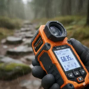 Detailaufnahme des Gehäuses: Ein wetterfester laser entfernungsmesser outdoor ist ideal für jede Witterung gerüstet.