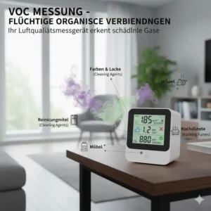 Das Luftqualitätsmessgerät Test Gerät erklärt die Messung von flüchtigen organischen Verbindungen (VOC)