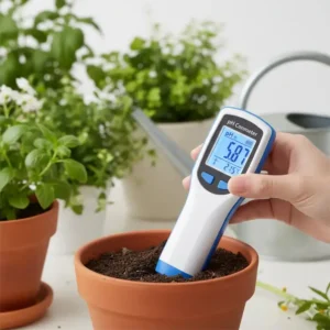 Anwendung des Ph Messgerät Stift günstig zur Bestimmung des Boden-pH-Werts.