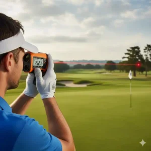 Kompakter und schneller laser entfernungsmesser outdoor für den Einsatz beim Golf oder der Jagd.