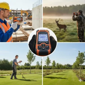 Übersicht der vielseitigen Funktionen eines modernen laser entfernungsmesser outdoor, einschließlich Neigungs- und Winkelmessung.