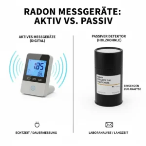 Vergleich eines aktiven radon messgerät haus test mit passiven Radon-Detektoren.