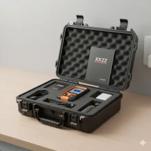 Robuster Transportkoffer mit komplettem Set für den Gasdetektor tragbar und Zubehör.