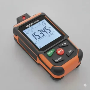 Bestes Laser Messgerät günstig Amazon im Detail, zeigt das klare Digitaldisplay.