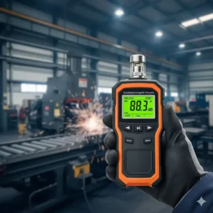 Schallpegelmessgerät Industrie im Einsatz: Lärmmessung direkt an einer Produktionsmaschine