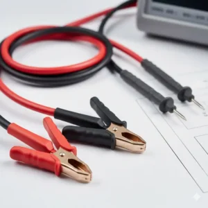 Hochwertige Messspitzen und Prüfkabel für ein Isolationstester Messgerät mit Sicherheitsklemmen.