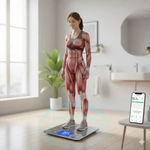 Eine Körperanalyse Waage BMI zur Messung der Muskelmasse.