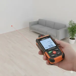 Einfache Flächenmessung mit dem Laser Messgerät günstig Amazon, ideal für Renovierungen und Bodenbeläge.