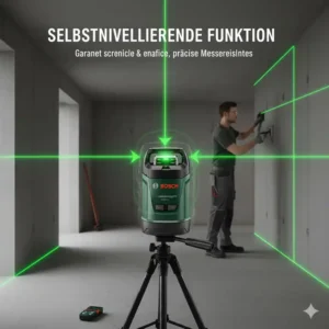 Die Selbstnivellierungsfunktion des 360 grad kreuzlinienlaser garantiert schnelle und korrekte Messungen.