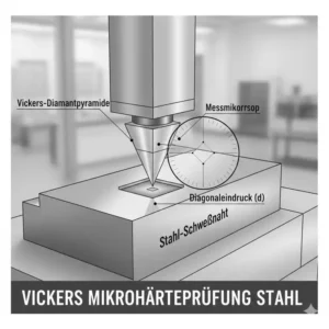 Vickers-Mikro Härteprüfgerät Stahl, ideal zur Bestimmung der Härte dünner Schichten.