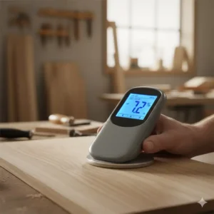 holzfeuchtemessgerät digital stiftlos (kapazitiv) wird für eine zerstörungsfreie Messung verwendet.