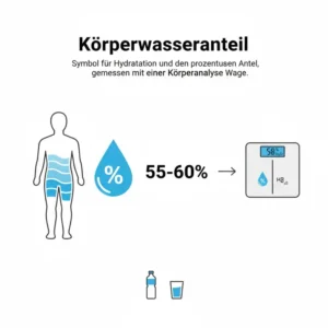 Der Körperwasser-Anteil gemessen mit der Körperanalyse Waage BMI.