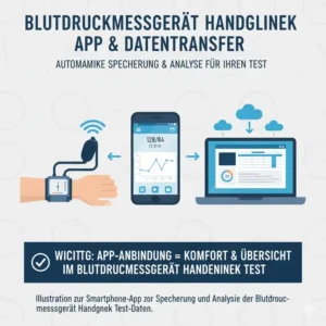 Smartphone-App zur Speicherung und Analyse der Blutdruckmessgerät Handgelenk Test-Daten.