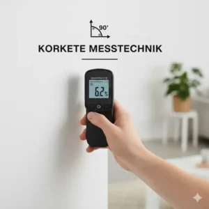 Anleitung zum korrekten Halten des schimmel messgerät wohnung für präzise Messungen.