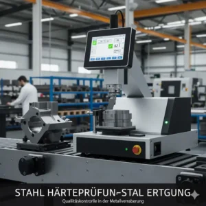 Automatisiertes Härteprüfgerät Stahl zur Qualitätskontrolle in der Metallverarbeitung.