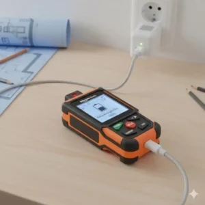 Das Laser Messgerät günstig Amazon aufladen, lange Akkulaufzeit für durchgehende Messungen.