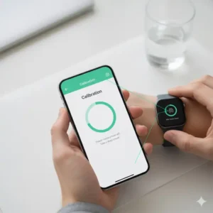 Anleitung zur Kalibrierung und Einrichtung der stress messgerät smartwatch zur genauen Messung.