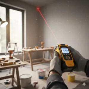 Die Pythagoras-Funktion auf dem laser messgerät heimwerken zur indirekten Höhenmessung nutzen.
