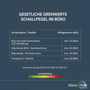 Darstellung der gesetzlichen Richtwerte für den schallpegelmesser büro.