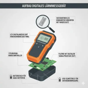 Technische Details beachten und ein lärmmessgerät günstig kaufen.
