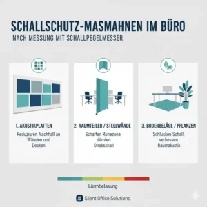 Maßnahmen zur Schallisolierung nach dem Test mit einem schallpegelmesser büro.