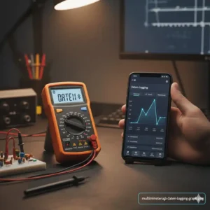 Echtzeit-Daten-Logging und grafische Analyse mit dem Multimeter mit Bluetooth-App.