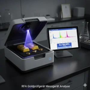 Ein hochmodernes RFA goldprüfgerät messgerät zur zerstörungsfreien Analyse von Edelmetallen.