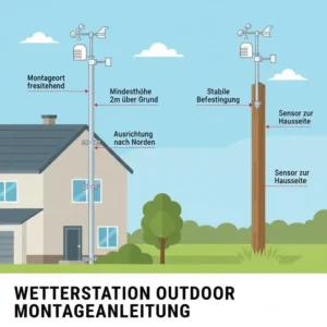 Anleitung zur korrekten Installation und Montage einer Wetterstation als windmessgerät outdoor.