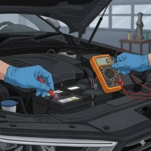 Diagnose von Batterieentladung durch eine Ruhestrommessung mit dem multimeter für kfz diagnose.