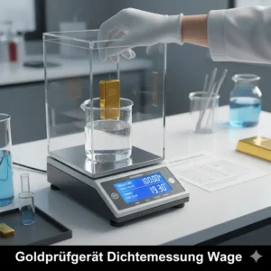 Präzises goldprüfgerät messgerät zur Dichtebestimmung nach dem archimedischen Prinzip.