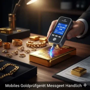 Ein kompaktes und mobiles goldprüfgerät messgerät für den flexiblen Einsatz im Goldankauf.