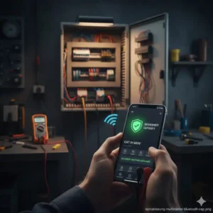 Geprüfte Sicherheit bei Elektroinstallationen dank dem Multimeter mit Bluetooth-App.