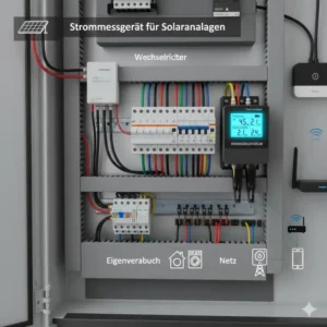 Schaltplan zur Installation von einem Strommessgerät für Solaranlage im Zählerkasten.