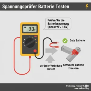 Anleitung zum Prüfen der Funktionsfähigkeit für einen spannungsprüfer für haushalt.