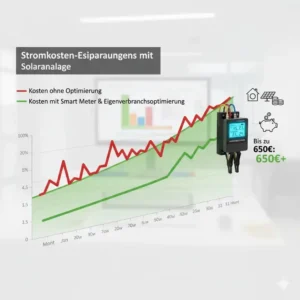 Grafik zur Senkung der Stromkosten durch ein präzises Strommessgerät für Solaranlage.