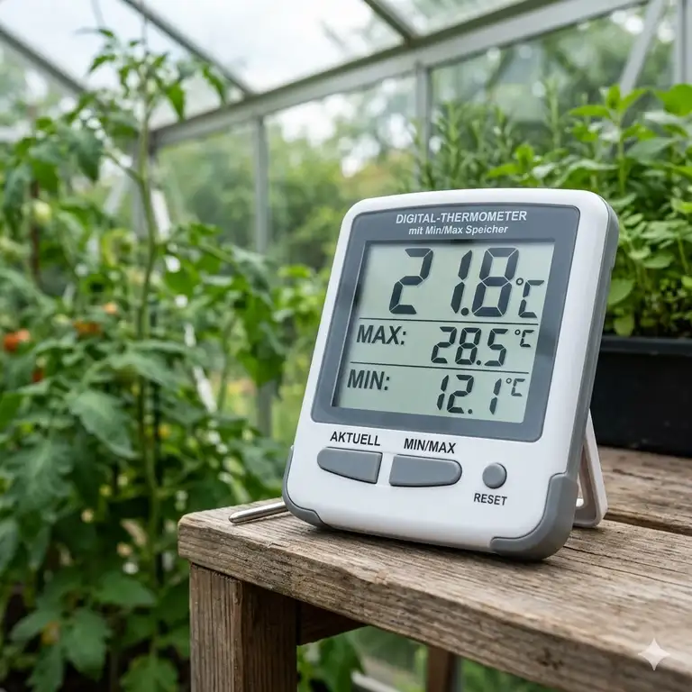 Digitales thermometer mit min max speicher für die professionelle Temperaturüberwachung.