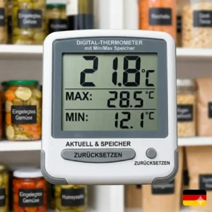 Einsatz eines thermometer mit min max speicher im Gewächshaus für optimale Pflanzenzucht.