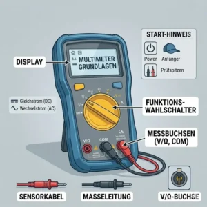 Anleitung zur Messung der Batteriespannung mit einem elektro messgerät für anfänger in der Praxis.