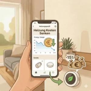 Infographic showing lower heating costs thanks to a smart temperatur sensor zuhause