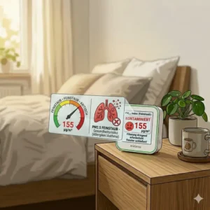 Feinstaub- und Pollenanalyse für Allergiker mit Hilfe von einem luftmessgerät für schlafzimmer.