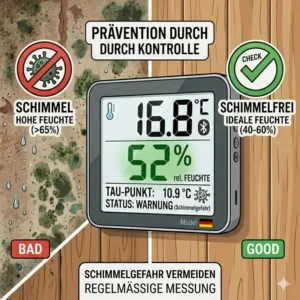 Effektive Schimmelprävention durch die präzise Messung mit einem thermometer für keller feuchtigkeit.